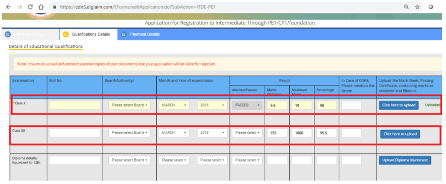 CA Intermediate Registration Form- Step 5