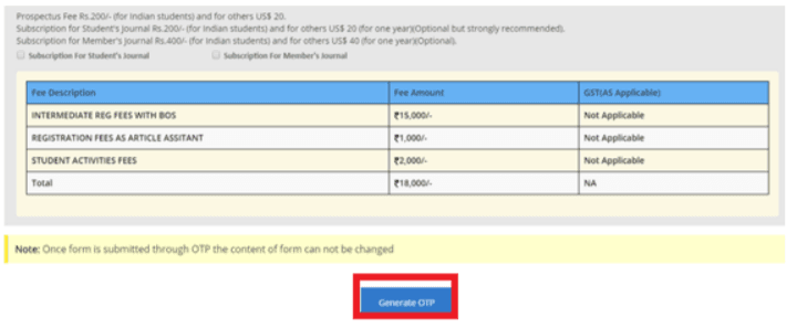 CA Inter Registration Step -9