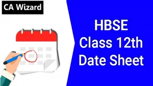 HBSE 12th Date Sheet
