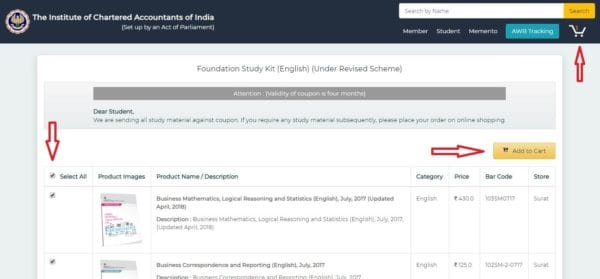 Order CA Foundation Study material