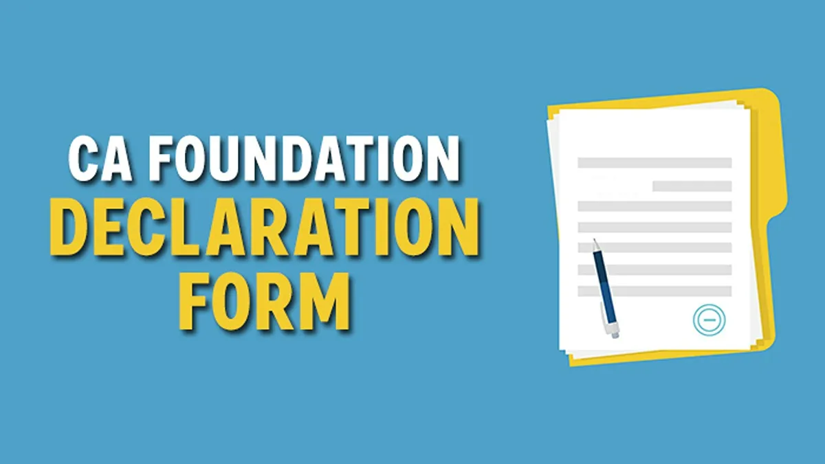 Image Showing the "ICAI CA Declaration for Foundation, CA Intermediate, and CA Final Examination."