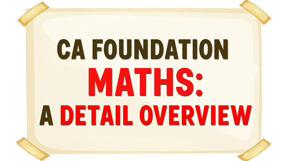 Image displaying the article's title "CA Foundation MATHS: A Detail Overview"