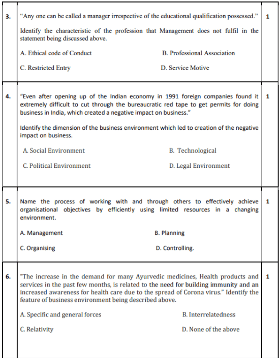 cbse class 12 business studies case study questions