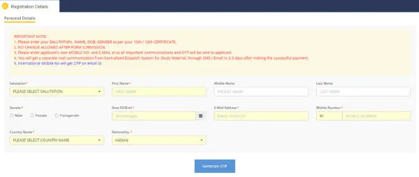 CA foundation Registration Process in details