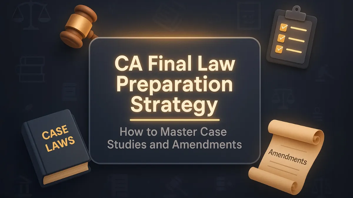 CA Final Law Preparation Strategy: How to Master Case Studies and Amendments