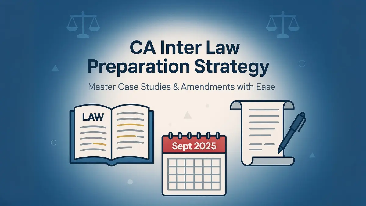 CA Inter Law Preparation Strategy: How to Master Case Studies and Amendments